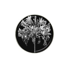 Black And White Lilies Botany Motif Print Hat Clip Ball Marker by dflcprintsclothing