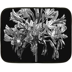 Black And White Lilies Botany Motif Print Double Sided Fleece Blanket (mini)  by dflcprintsclothing