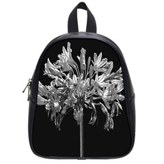 Black And White Lilies Botany Motif Print School Bag (small) by dflcprintsclothing