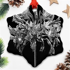 Black And White Lilies Botany Motif Print Snowflake Ornament (two Sides)