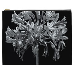 Black And White Lilies Botany Motif Print Cosmetic Bag (xxxl) by dflcprintsclothing