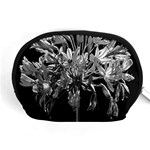 Black And White Lilies Botany Motif Print Accessory Pouch (Medium) Front