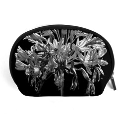 Black And White Lilies Botany Motif Print Accessory Pouch (large) by dflcprintsclothing