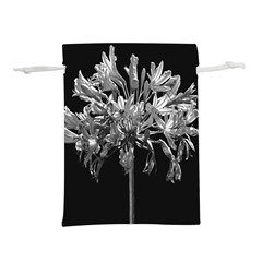 Black And White Lilies Botany Motif Print Lightweight Drawstring Pouch (l) by dflcprintsclothing