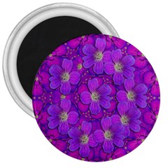 Fantasy Flowers In Paradise Calm Style 3  Magnets by pepitasart