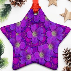 Fantasy Flowers In Paradise Calm Style Ornament (star) by pepitasart