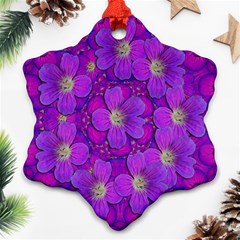 Fantasy Flowers In Paradise Calm Style Ornament (snowflake) by pepitasart