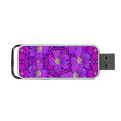 Fantasy Flowers In Paradise Calm Style Portable Usb Flash (one Side) by pepitasart