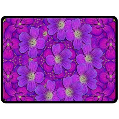 Fantasy Flowers In Paradise Calm Style Double Sided Fleece Blanket (large)  by pepitasart