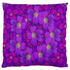 Fantasy Flowers In Paradise Calm Style Standard Flano Cushion Case (one Side) by pepitasart