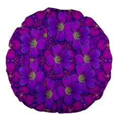 Fantasy Flowers In Paradise Calm Style Large 18  Premium Flano Round Cushions by pepitasart