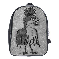 Sketchy Style Bird Drawing School Bag (large)