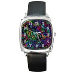 Brain Melt Square Metal Watch Front