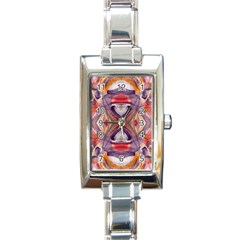 Abstract Petals Symmetry Rectangle Italian Charm Watch by kaleidomarblingart