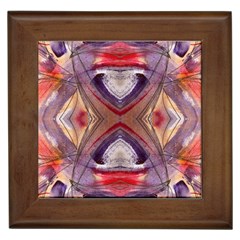 Abstract Petals Symmetry Framed Tile by kaleidomarblingart