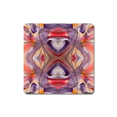 Abstract Petals Symmetry Square Magnet by kaleidomarblingart