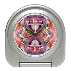 Abstract Petals Symmetry Travel Alarm Clock by kaleidomarblingart