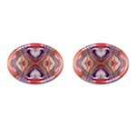 Abstract petals symmetry Cufflinks (Oval) Front(Pair)