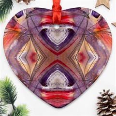 Abstract Petals Symmetry Heart Ornament (two Sides) by kaleidomarblingart