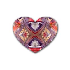 Abstract Petals Symmetry Heart Coaster (4 Pack)  by kaleidomarblingart