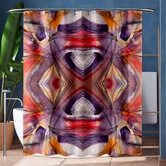 Abstract Petals Symmetry Shower Curtain 60  X 72  (medium)  by kaleidomarblingart