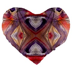 Abstract Petals Symmetry Large 19  Premium Heart Shape Cushions by kaleidomarblingart