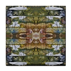 Abstract Symmetry Tile Coaster by kaleidomarblingart