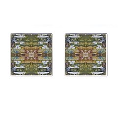 Abstract Symmetry Cufflinks (square) by kaleidomarblingart