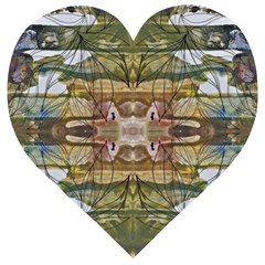 Abstract Symmetry Wooden Puzzle Heart by kaleidomarblingart