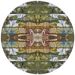 Abstract Symmetry Wooden Puzzle Round by kaleidomarblingart