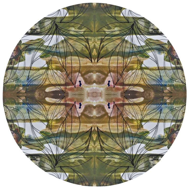 Abstract symmetry Wooden Puzzle Round