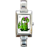 Cactus Rectangle Italian Charm Watch Front