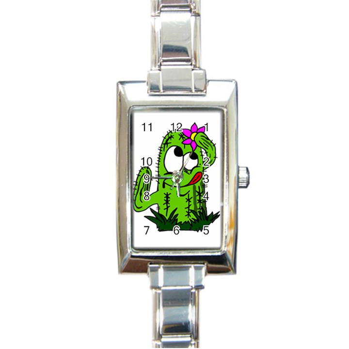 Cactus Rectangle Italian Charm Watch