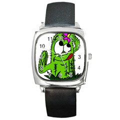 Cactus Square Metal Watch by IIPhotographyAndDesigns