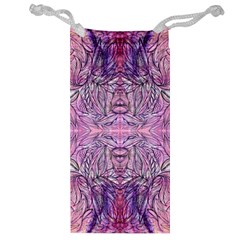 Biro On Pink Symmetry Jewelry Bag by kaleidomarblingart