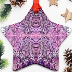 Biro On Pink Symmetry Star Ornament (two Sides) by kaleidomarblingart