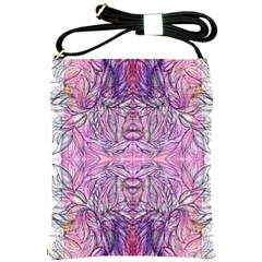 Biro On Pink Symmetry Shoulder Sling Bag by kaleidomarblingart