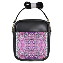 Biro On Pink Symmetry Girls Sling Bag by kaleidomarblingart