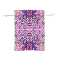 Biro On Pink Symmetry Lightweight Drawstring Pouch (l) by kaleidomarblingart