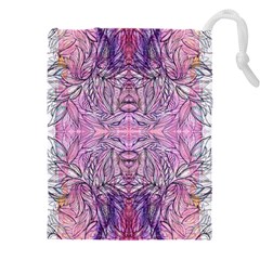 Biro On Pink Symmetry Drawstring Pouch (4xl) by kaleidomarblingart