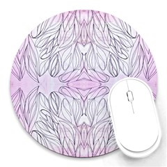 Pink Biro Repeats I Round Mousepads by kaleidomarblingart