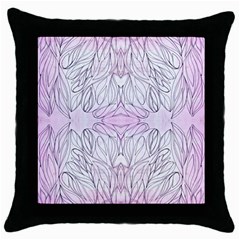 Pink Biro Repeats I Throw Pillow Case (black) by kaleidomarblingart