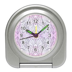 Pink Biro Repeats I Travel Alarm Clock by kaleidomarblingart