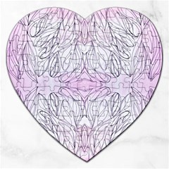 Pink Biro Repeats I Jigsaw Puzzle (heart) by kaleidomarblingart