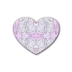 Pink Biro Repeats I Rubber Coaster (heart)  by kaleidomarblingart