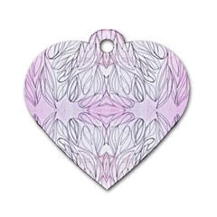 Pink Biro Repeats I Dog Tag Heart (two Sides) by kaleidomarblingart