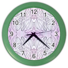 Pink Biro Repeats I Color Wall Clock by kaleidomarblingart