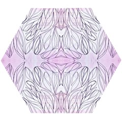 Pink Biro Repeats I Wooden Puzzle Hexagon by kaleidomarblingart