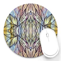 Ink Paint Repeats Round Mousepads by kaleidomarblingart