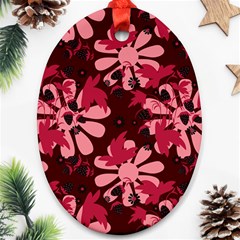 Folk Flowers Art Pattern  Ornament (oval) by Eskimos